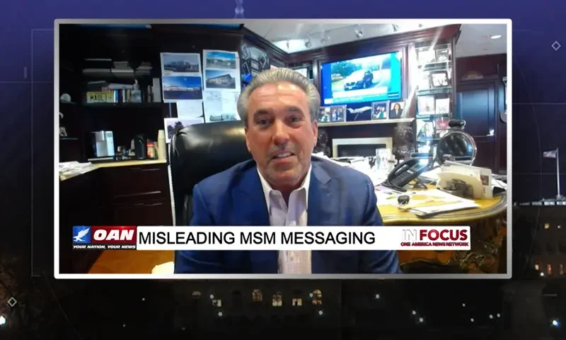 Video still from In Focus on One America News Network during an interview with the guest, Tom Maoli.