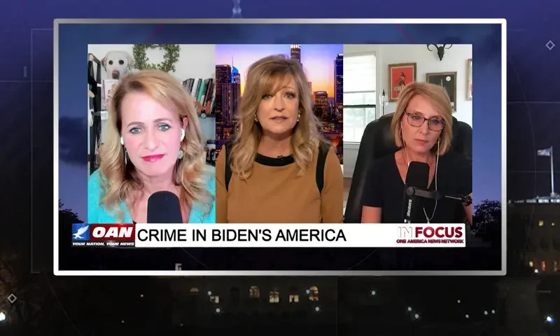 Video still from In Focus on One America News Network during an interview with the guests, Daisy and Mock,.