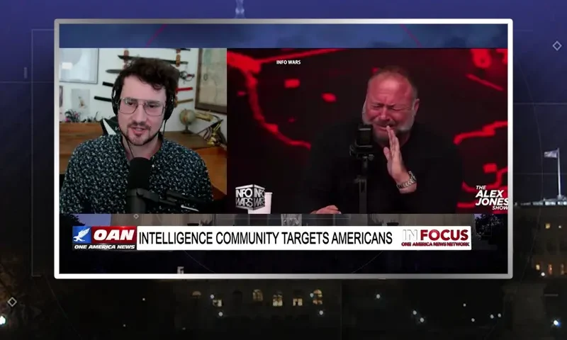 Video still from In Focus on One America News Network during an interview with the guest, Harrison Smith.