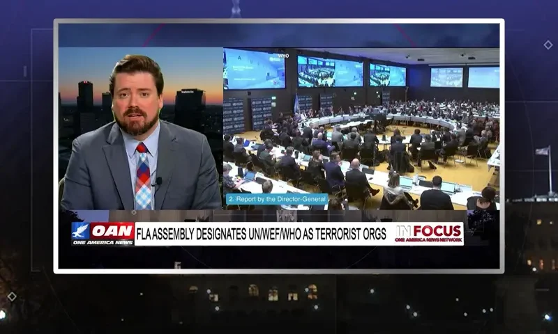 Video still from In Focus on One America News Network during an interview with the guest, Paul Harrell.