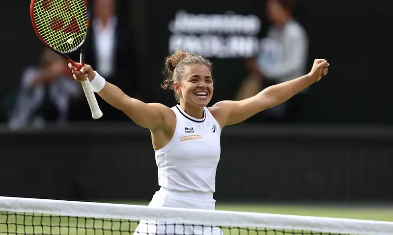 Italy's Jasmine Paolini celebrates winning her semi final match against Croatia's Donna Vekic REUTERS/Hannah Mckay