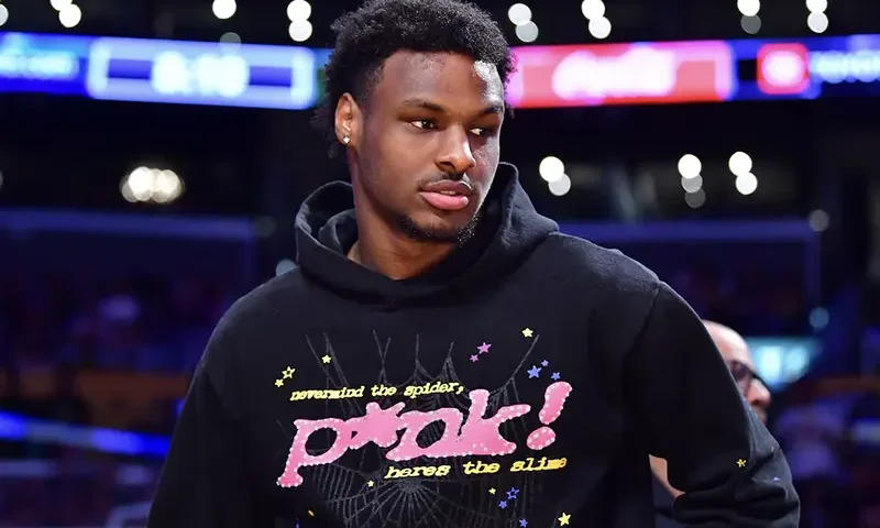 Bronny James in attendance as the Los Angeles Lakers play against the Golden State Warriors during the second half in game three of the 2023 NBA playoffs at Crypto.com Arena. Mandatory Credit: Gary A. Vasquez-USA TODAY Sports