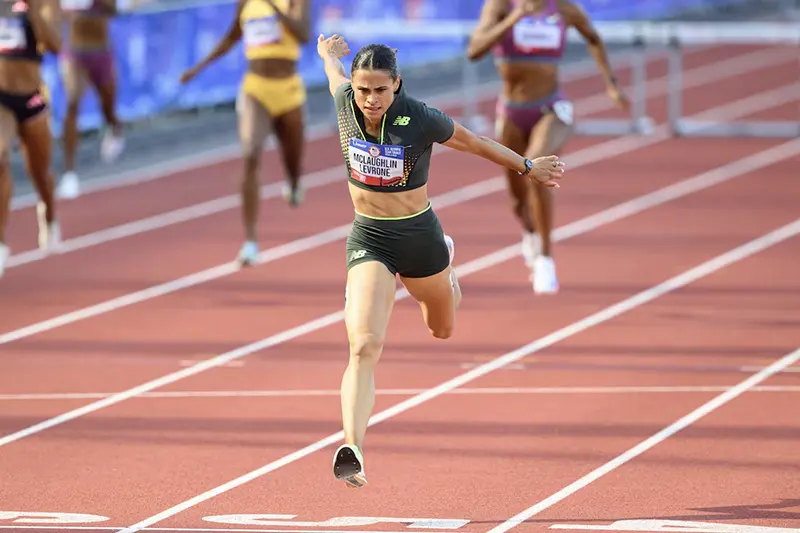 Sydney McLaughlin-Levrone sets a new world record in the women’s 400 meter hurdles with a time of 50.65 at the US Olympic Track and Field Team Trials. Mandatory Credit: Craig Strobeck-USA TODAY Sports