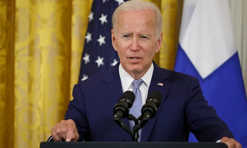 President Biden Signs NATO Agreement For Inclusion Of Finland And Sweden WASHINGTON, DC - AUGUST 09: U.S. President Joe Biden speaks before signing the agreement for Finland and Sweden to be included in the North Atlantic Treaty Organization (NATO) in the East Room of the White House on August 09, 2022 in Washington, DC. Following Russia's invasion of Ukraine, the Republic of Finland and Kingdom of Sweden applied for membership in the Cold War-era military alliance. (Photo by Chip Somodevilla/Getty Images)