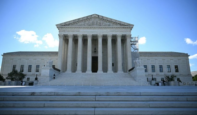 The US Supreme Court on July 1, 2024, in Washington, DC. The US Supreme Court is expected to rule Monday on the most highly anticipated decision of its term -- a ruling "for the ages" on whether Donald Trump, as a former president, is immune from prosecution. . (Photo by Drew ANGERER / AFP) (Photo by DREW ANGERER/AFP via Getty Images)