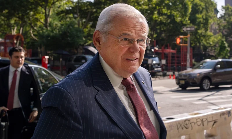 Jury Deliberations Continue In Bob Menendez Corruption Trial NEW YORK, NEW YORK - JULY 16: U.S. Sen. Bob Menendez (D-NJ) arrives for his federal bribery case in Manhattan federal court on July 16, 2024 in New York City. Menendez and his wife Nadine are accused of taking bribes of gold bars, a luxury car, and cash in exchange for using Menendez's position to help the government of Egypt and other corrupt acts according to an indictment from the Southern District of New York. The jury has begun deliberations in the trial. (Photo by Adam Gray/Getty Images)