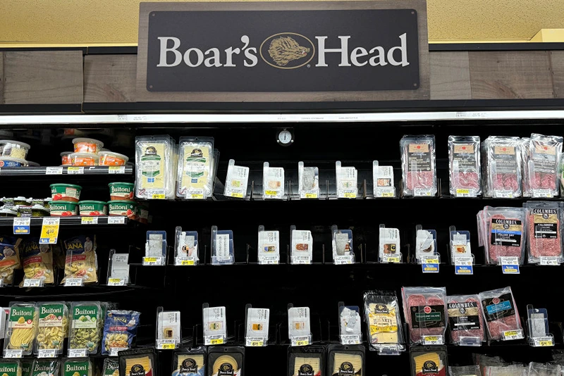 SAN ANSELMO, CALIFORNIA - JULY 31: Shelves sit empty where Boar's Head meats are usually displayed at a Safeway store on July 31, 2024 in San Anselmo, California. According to the U.S. Department of Agriculture’s Food Safety and Inspection Service, Boar's Head has expanded its recall of ready-to-eat meat and poultry products to nearly 7 million additional pounds due to a listeria outbreak. (Photo by Justin Sullivan/Getty Images)
