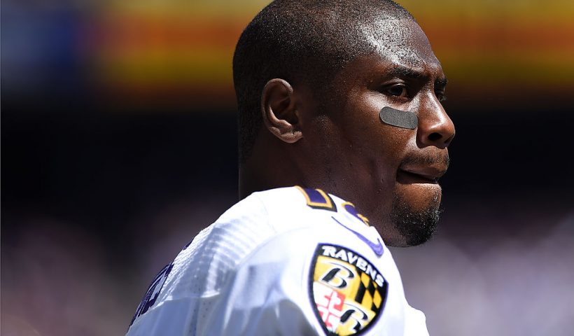 BALTIMORE, MD - SEPTEMBER 07: Wide receiver Jacoby Jones #12 of the Baltimore Ravens looks on against the Cincinnati Bengals at M&T Bank Stadium on September 7, 2014 in Baltimore, Maryland. The Cincinnati Bengals won, 23-16. (Photo by Patrick Smith/Getty Images)