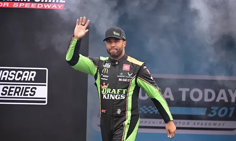 NASCAR Cup Series driver Bubba Wallace (23) is introduced before the start of the USA TODAY 301 at New Hampshire Motor Speedway. Mandatory Credit: Eric Canha-USA TODAY Sports/File Photo