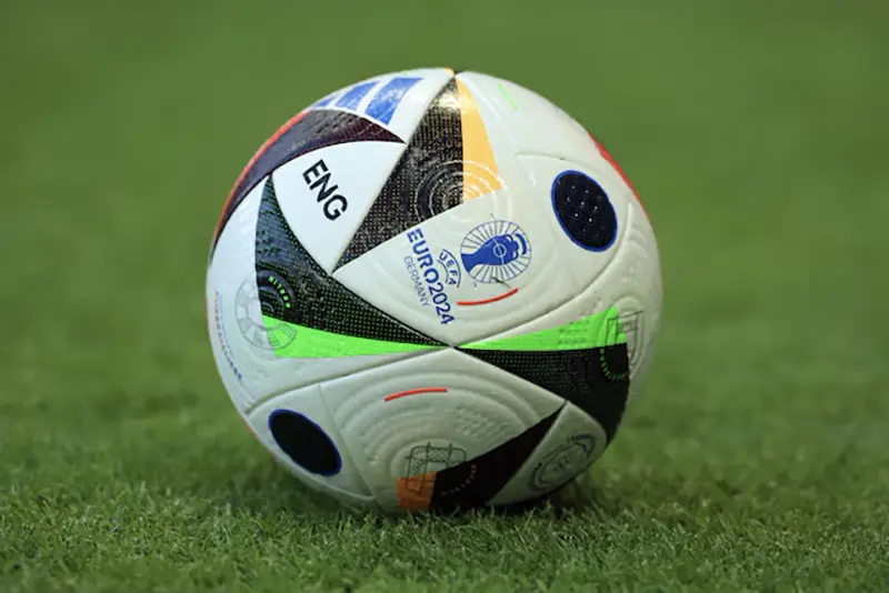 General view of the mach ball with Euro 2024 printed on REUTERS/Phil Noble/File Photo