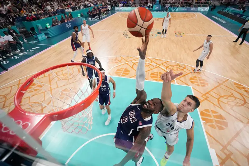 Lebron James of United States in action. Michael Conroy/Pool via REUTERS