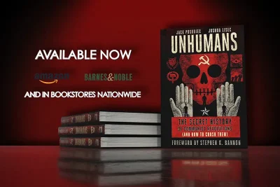 Book cover of Unhumans by Jack Posobiec and Joshua Lisec