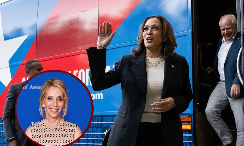(L) WASHINGTON, DC - APRIL 27: Dana Bash attends the 2024 White House Correspondents' Dinner at The Washington Hilton on April 27, 2024 in Washington, DC. (Photo by Paul Morigi/Getty Images) / (R) TOPSHOT - Democratic presidential candidate US Vice President Kamala Harris and her running mate, Minnesota Governor Tim Walz, disembark from their campaign bus in Savannah, Georgia, August 28, 2024, as they travel across Georgia for a 2-day campaign bus tour. (Photo by SAUL LOEB / AFP) (Photo by SAUL LOEB/AFP via Getty Images)