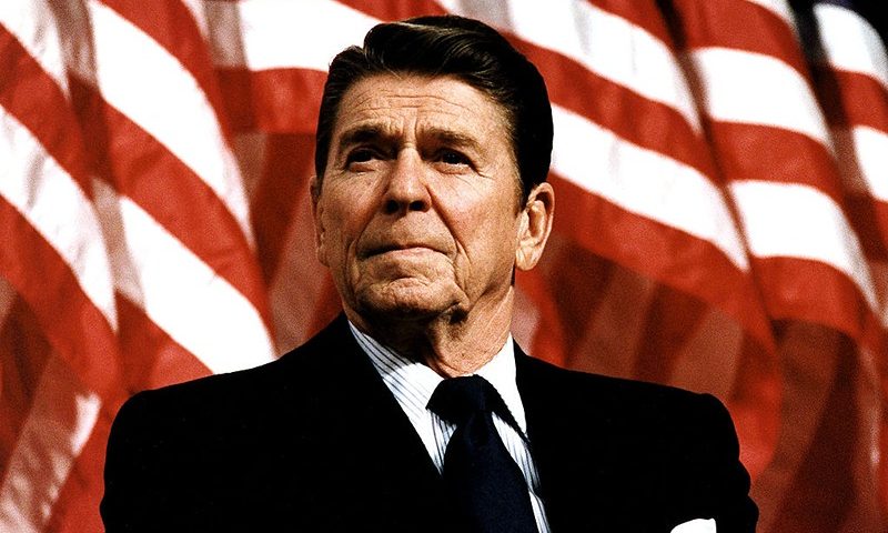 UNDATED: (FILE PHOTO) Former U.S. President Ronald Reagan speaks at a rally for Senator Durenberger February 8, 1982. Reagan turns 92 on February 6, 2003. (Photo by Michael Evans/The White House/Getty Images)