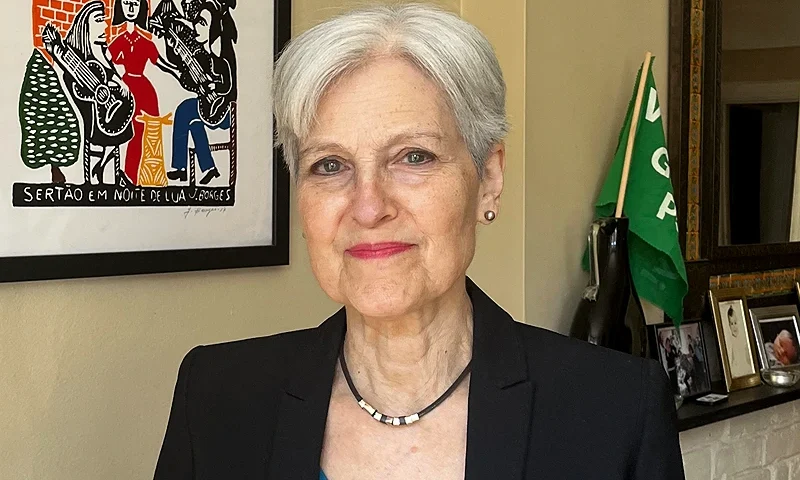 US presidential hopeful Jill Stein poses in New York on April 15, 2024. Climate change is a major issue on the US political agenda yet the country's Green Party and its candidate Jill Stein are next to invisible in the presidential race. Making her third tilt at the White House, Stein is relying on her positions on issues outside of the environment to stay in the mix. According to a recent poll, Stein is pulling around 2 percent support, after finishing with 0.4 percent and one percent of votes in 2012 and 2016, respectively. (Photo by Thomas URBAIN / AFP) (Photo by THOMAS URBAIN/AFP via Getty Images)
