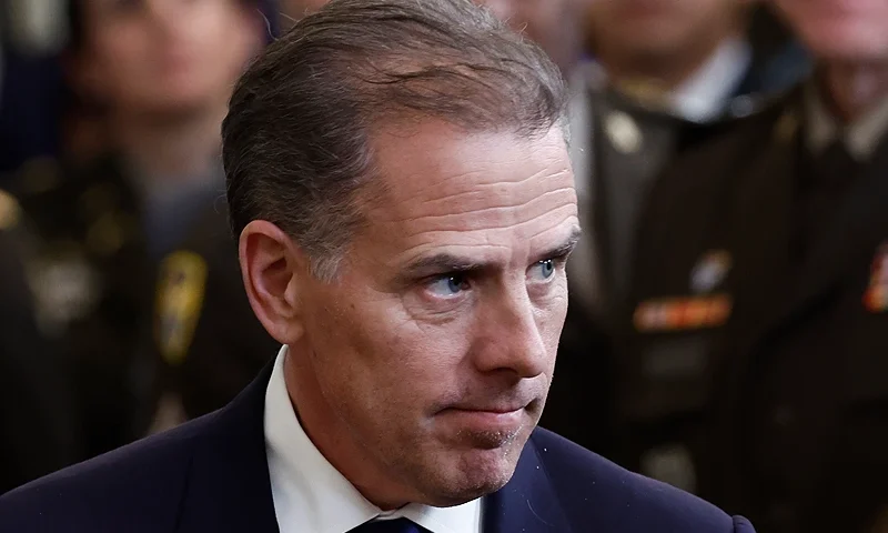 WASHINGTON, DC - JULY 03: Hunter Biden, son of U.S. President Joe Biden, departs from a Medal of Honor ceremony in the East Room of the White House on July 03, 2024 in Washington, DC. Biden presented the awards posthumously to two Union U.S. soldiers Philip Shadrach and George Wilson who fought during the Civil War and participated in an undercover mission which later known as the “Great Locomotive Chase.” (Photo by Anna Moneymaker/Getty Images)