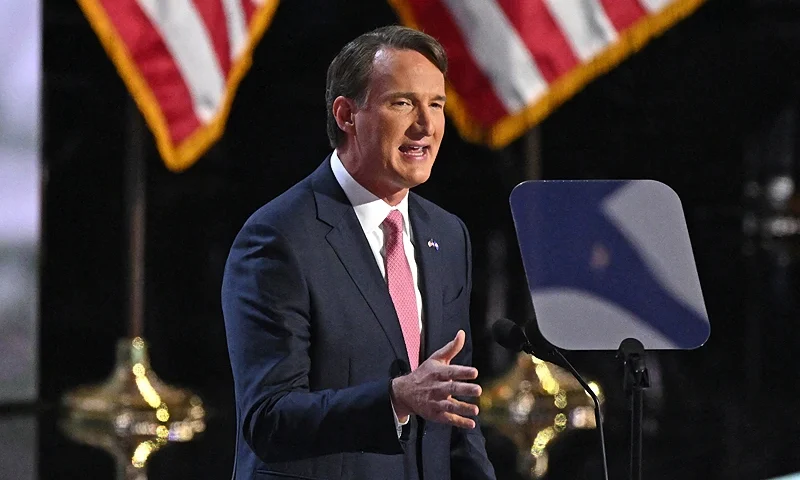 Virginia Governor Glenn Youngkin speaks during the first day of the 2024 Republican National Convention at the Fiserv Forum in Milwaukee, Wisconsin, July 15, 2024. (Photo by Patrick T. Fallon / AFP) (Photo by PATRICK T. FALLON/AFP via Getty Images)