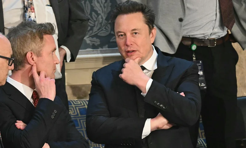 Tesla CEO Elon Musk arrives for Israeli Prime Minister Benjamin Netanyahu's speech to a joint meeting of Congress at the US Capitol on July 24, 2024, in Washington, DC. (Photo by SAUL LOEB / AFP) (Photo by SAUL LOEB/AFP via Getty Images)