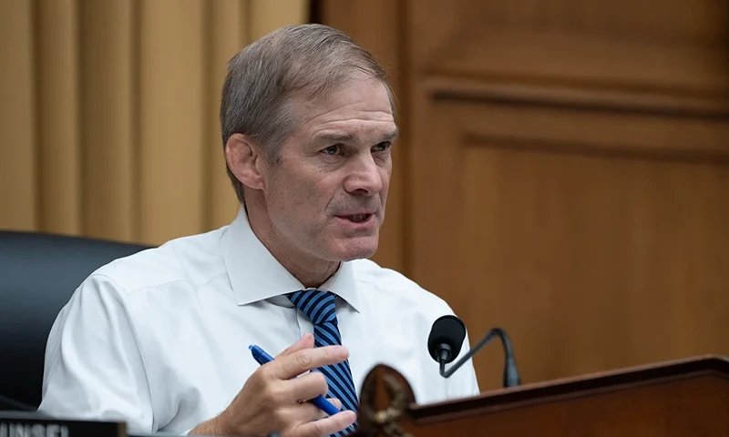 United States Representative Jim Jordan, Republican of Ohio, chairs a hearing the House Judiciary Committee with FBI Director Christopher Wray as witness on Capitol Hill in Washington DC, on July 24, 2024. The gunman who attempted to assassinate Donald Trump at a campaign rally searched online for details about the November 1963 shooting of US president John F. Kennedy in the days before the attack, the FBI director said. FBI chief Christopher Wray, testifying before a congressional committee, also said the gunman flew a drone over the area where the former president was scheduled to speak about two hours before he took the stage. (Photo by Chris Kleponis / AFP) (Photo by CHRIS KLEPONIS/AFP via Getty Images)
