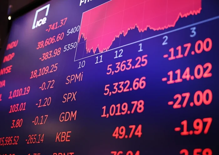 NEW YORK, NEW YORK - AUGUST 02: Stock market numbers are displayed on a screen at the New York Stock Exchange during afternoon trading on August 02, 2024 in New York City. Stocks closed low after the July jobs report showed a slow down in the labor market, with the Dow Jones closing with a loss of over 600 points after being nearly down 1000 points and Nasdaq closing at a loss of over 400 points. (Photo by Michael M. Santiago/Getty Images)
