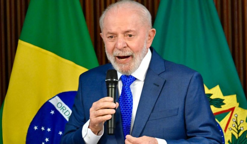 Brazilian President Luiz Inacio Lula da Silva speaks during a ministerial meeting at the Planalto Palace in Brasilia on August 8, 2024. Lula da Silva summoned his ministers to discuss, among other topics, the use of artificial intelligence to help manage the country's public service. (Photo by EVARISTO SA / AFP) (Photo by EVARISTO SA/AFP via Getty Images)