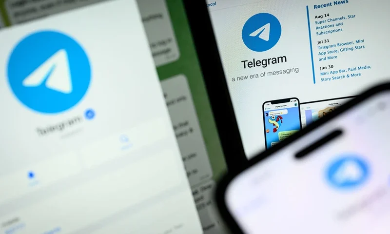LONDON, ENGLAND - AUGUST 26: In this photo illustration, the Telegram logo is displayed on a number of screens on August 26, 2024 in London, England. Pavel Durov, the Russian-born founder and CEO of Telegram, was arrested at Le Bourget airport near Paris on Saturday evening. The arrest is reportedly part of an ongoing investigation by French authorities into Telegram's lack of moderation. The operation was carried out by France's OFMIN, an agency focused on preventing violence against minors, fraud, drug trafficking, cyberbullying, and organized crime. (Photo illustration by Leon Neal/Getty Images)