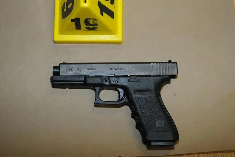 NEWTOWN, CT - UNSPECIFED DATE: In this handout crime scene evidence photo provided by the Connecticut State Police, shows a Glock 20, 10mm found near the shooter in Room 10 at Sandy Hook Elementary School following the December 14, 2012 shooting rampage, taken on an unspecified date in Newtown, Connecticut . A report was released November 25, 2013 by Connecticut State Attorney Stephen Sedensky III summarizing the Newtown school shooting that left 20 children and six women dead inside Sandy Hook Elementary School. According to the report, a motive behind the shooting by gunman Adam Lanza is still unknown. (Photo by Connecticut State Police via Getty Images)