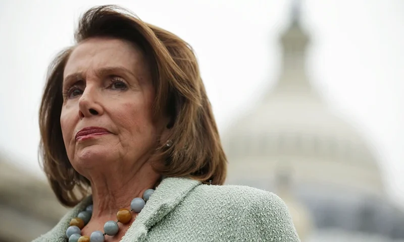 WASHINGTON, DC - APRIL 21: U.S. House Minority Leader Rep. Nancy Pelosi (D-CA) listens during a news conference April 21, 2016 on Capitol Hill in Washington, DC. Congressional Democrats held a news conference to call for a raise in the federal minimum wage. (Photo by Alex Wong/Getty Images)