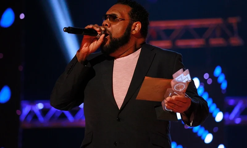 Fatman Scoop speaks on stage at the MOBO Awards at First Direct Arena Leeds on November 29, 2017 in Leeds, England. (Photo by Andrew Benge/Getty Images)