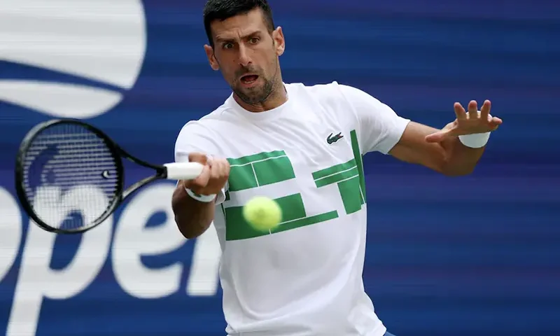 Serbia's Novak Djokovic during a practice session ahead of the U.S. Open REUTERS/Andrew Kelly