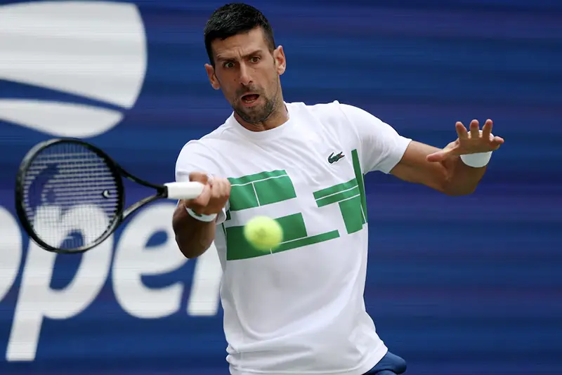 Serbia's Novak Djokovic during a practice session ahead of the U.S. Open REUTERS/Andrew Kelly