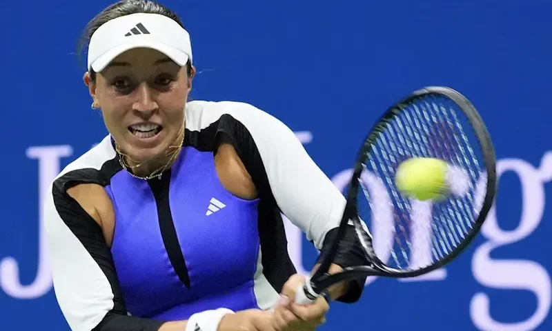 Jessica Pegula of the USA hits to Shelby Rogers of the USA on day two of the 2024 U.S. Open tennis tournament at USTA Billie Jean King National Tennis Center. Mandatory Credit: Robert Deutsch-USA TODAY Sports