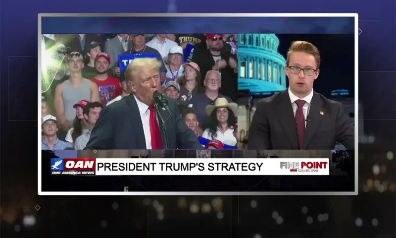 Video still from Fine Point on One America News Network during an interview with the guest, Daniel Baldwin.