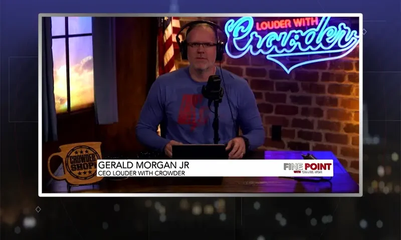 Video still from Fine Point on One America News Network during an interview with the guest, Gerald Morgan Jr..