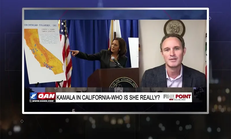Video still from Fine Point on One America News Network during an interview with the guest, James Gallagher.