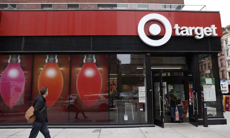A person walks by a Target store in Manhattan, New York City, U.S., November 22, 2021. REUTERS/Andrew Kelly/File Photo