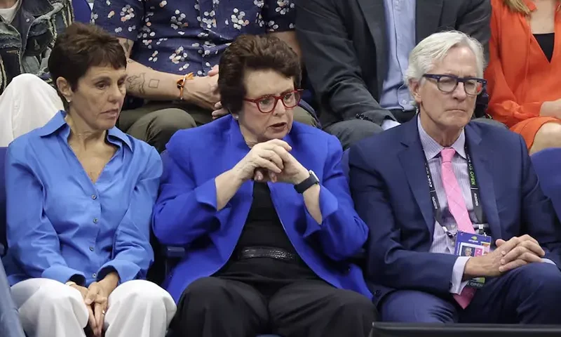 Former tennis player Billie Jean King and partner Ilana Kloss are seen during the final match between Jessica Pegula of the U.S. and Belarus' Aryna Sabalenka REUTERS/Andrew Kelly/File Photo