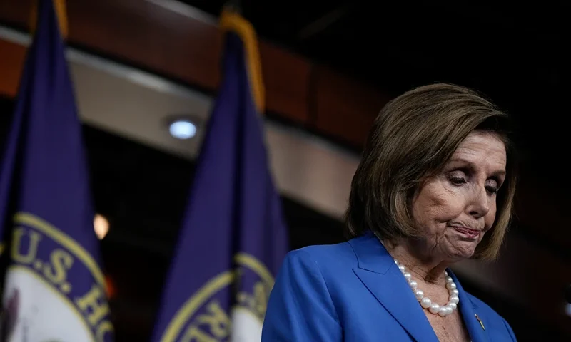 WASHINGTON, DC - SEPTEMBER 22: Speaker of the House Nancy Pelosi (D-CA) pauses while speaking during her weekly news conference on Capitol Hill September 22, 2022 in Washington, DC. Pelosi spoke on a wide range of issues, including the House's recent passage of the Presidential Election Reform Act. (Photo by Drew Angerer/Getty Images)