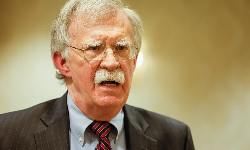 WASHINGTON, DC - AUGUST 17: Former National Security Adviser John Bolton speaks to reporters after speaking in a panel hosted by the National Council of Resistance of Iran – U.S. Representative Office (NCRI-US) at the Willard InterContinental Hotel on August 17, 2022 in Washington, DC. The NCRI-US held the panel to mark the 20th anniversary of their first press conference on the perceived threat of Iran’s nuclear weapons program. Recently the U.S. Justice Department announced charges against an Iranian operative for a plot to murder John Bolton. (Photo by Anna Moneymaker/Getty Images)