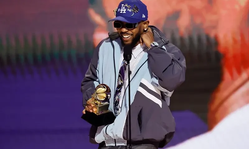 Kendrick Lamar accepts the Best Rap Album award for “Mr. Morale & The Big Steppers” onstage during the 65th GRAMMY Awards at Crypto.com Arena on February 05, 2023 in Los Angeles, California. (Photo by Kevin Winter/Getty Images for The Recording Academy )