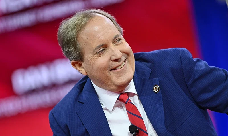 Texas Attorney General Ken Paxton speaks during the annual Conservative Political Action Conference (CPAC) meeting on February 23, 2024, in National Harbor, Maryland. (Photo by Mandel NGAN / AFP) (Photo by MANDEL NGAN/AFP via Getty Images)