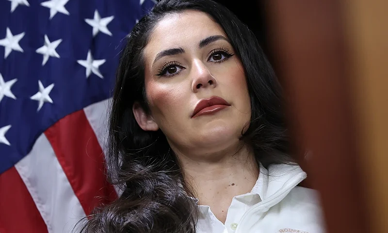 WASHINGTON, DC - MARCH 22: U.S. Rep. Anna Paulina Luna (R-FL) attends a Freedom Caucus press conference on the government funding bill at the U.S. Capitol on March 22, 2024 in Washington, DC. The Freedom Caucus chastised House Speaker Mike Johnson (R-LA) for working with Democrats and urged their Republican colleagues not to support the funding bill while calling for a government spending reduction, increased border security and scaling back of the Foreign Intelligence Surveillance Act (FISA). (Photo by Kevin Dietsch/Getty Images)