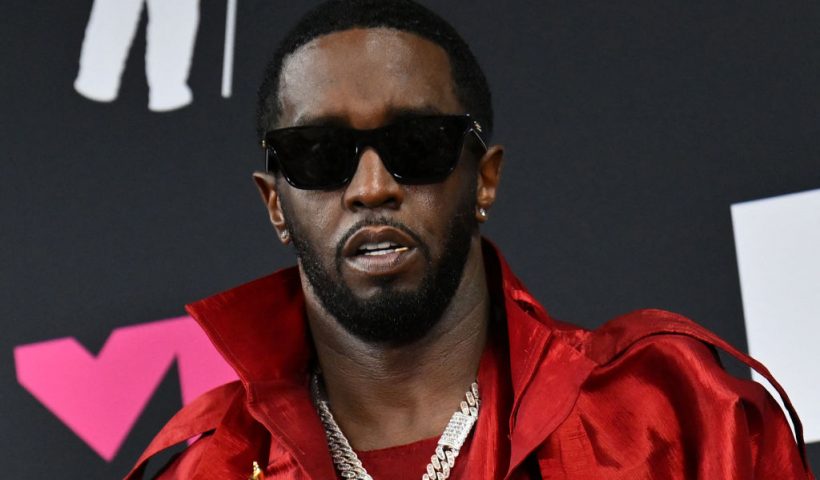 US producer-musician Sean "Diddy" Combs poses with the Global Icon award in the press room during the MTV Video Music Awards at the Prudential Center in Newark, New Jersey, on September 12, 2023. (Photo by ANGELA WEISS / AFP) (Photo by ANGELA WEISS/AFP via Getty Images)