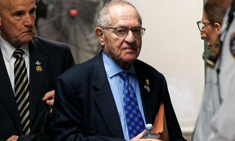 American lawyer Alan Dershowitz returns to the courtroom during Former President Donald Trump's trial for allegedly covering up hush money payments at Manhattan Criminal Court on May 20, 2024 in New York City. Former U.S. President Donald Trump faces 34 felony counts of falsifying business records in the first of his criminal cases to go to trial. (Photo by Sarah Yenesel-Pool/Getty Images)