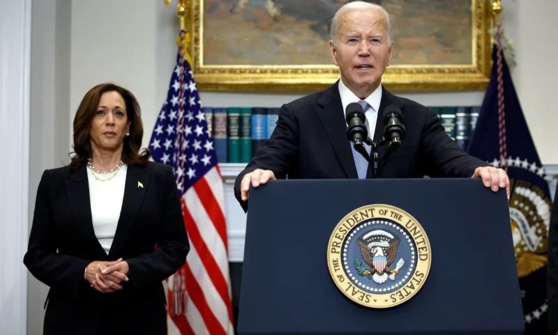 JULY 14: U.S. President Joe Biden delivers remarks on the assassination attempt on Republican presidential candidate former President Donald Trump at the White House on July 14, 2024 in Washington, DC. A shooter opened fire injuring former President Trump, killing one audience member, and injuring two others during a campaign event in Butler, Pennsylvania on July 13. Biden was joined by Vice President Kamala Harris. (Photo by Kevin Dietsch/Getty Images)