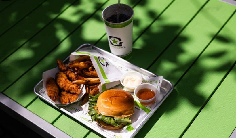 ARLINGTON, VIRGINIA - AUGUST 20: In this photo illustration, a burger, fries, and chicken tenders from BurgerFi are displayed on August 20, 2024 in Arlington, Virginia. BurgerFi International warns of possible bankruptcy, joins growing list of embattled restaurant brands in 2024. (Photo Illustration by Tierney L. Cross/Getty Images)