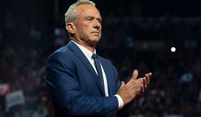 GLENDALE, ARIZONA - AUGUST 23: Former Republican presidential candidate Robert F. Kennedy Jr. listens during a campaign rally for Republican presidential nominee, former U.S. President Donald Trump at Desert Diamond Arena on August 23, 2024 in Glendale, Arizona. Kennedy announced today that he was suspending his presidential campaign and supporting former President Trump. (Photo by Rebecca Noble/Getty Images)