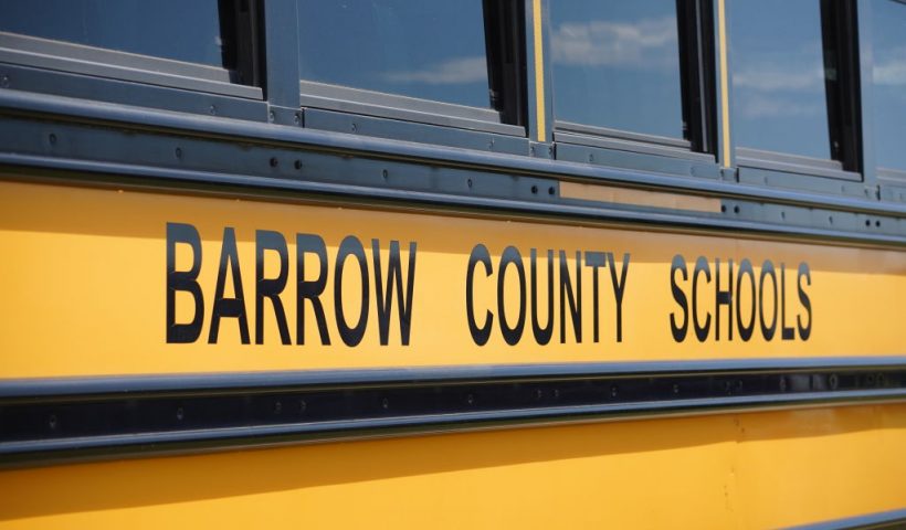 WINDER, GEORGIA - SEPTEMBER 4: A school bus sits on site after a shooting at Apalachee High School on September 4, 2024 in Winder, Georgia. Multiple fatalities and injuries have been reported and a suspect is in custody according to authorities.(Photo by Megan Varner/Getty Images)