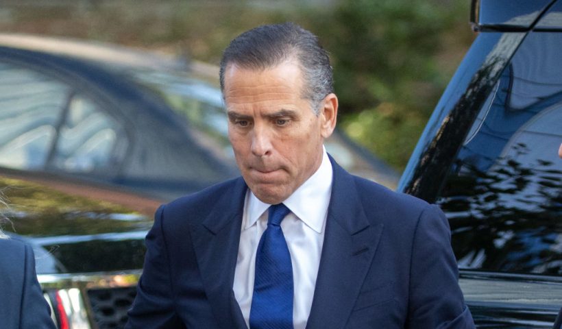 Hunter Biden, son of US President Joe Biden, arrives at court for his trail on tax evasion in Los Angeles, California, on September 5, 2024. Hunter Biden offered to plead guilty in his tax evasion trial on Thursday, as jury selection was about to get under way in a case that has been an embarrassment and a distraction for the US president. Hunter Biden is accused of failing to pay $1.4 million in taxes over the past decade, splurging the money instead on luxury living, sex workers and a drug habit. (Photo by RINGO CHIU / AFP) (Photo by RINGO CHIU/AFP via Getty Images)
