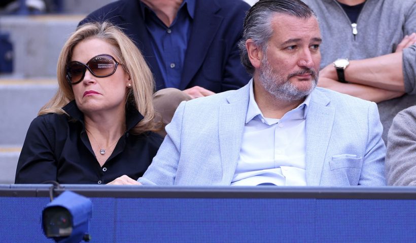 NEW YORK, NEW YORK - SEPTEMBER 08: U.S. Sen. Ted Cruz (R) (R-TX) and his wife Heidi (L) attend the Men's Singles Final match on Day Fourteen of the 2024 US Open at USTA Billie Jean King National Tennis Center on September 08, 2024 in the Flushing neighborhood of the Queens borough of New York City. (Photo by Sarah Stier/Getty Images)
